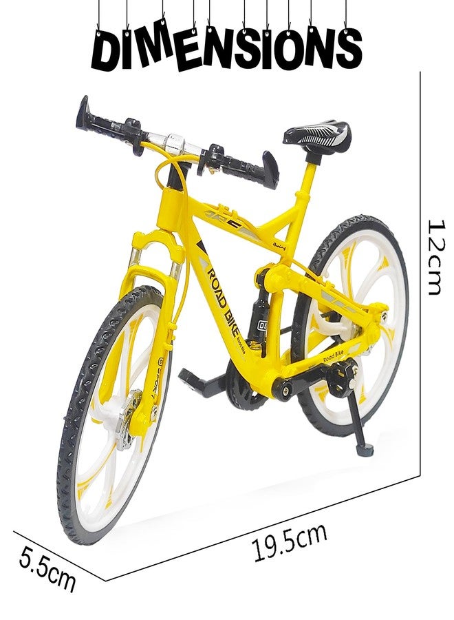 في جراسب دراجة VGRASSP لعبة مصبوبة من المعدن بمقياس 1:8 للأطفال - دراجة معدنية من سبيكة معدنية للطرق الوعرة بتصميم واقعي، تتميز بمقبض متحرك ودوار، ونظام تعليق، وعجلات، ودواسات (أصفر) - Image 3